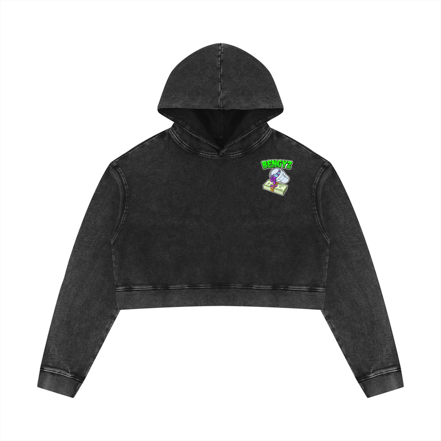 BENGYZ Women's Mineral Washed Crop Hoodie