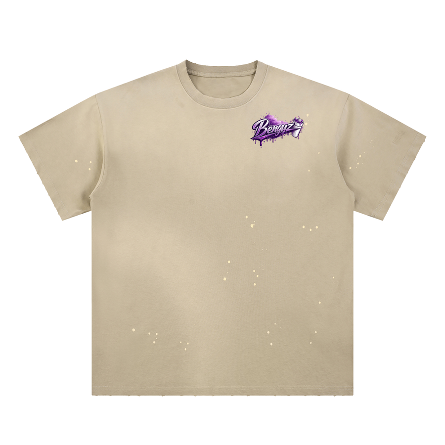 Hand-Frayed Sunfade Paint Splatter T-Shirt