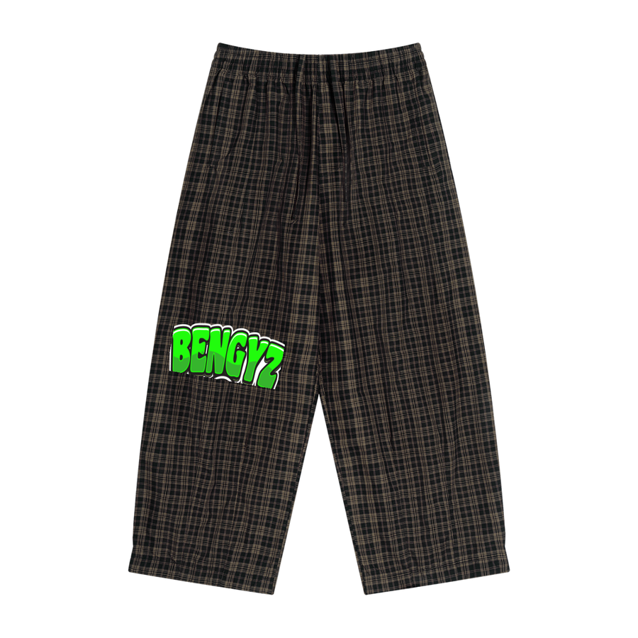 Unisex Plaid Wide Leg Pants