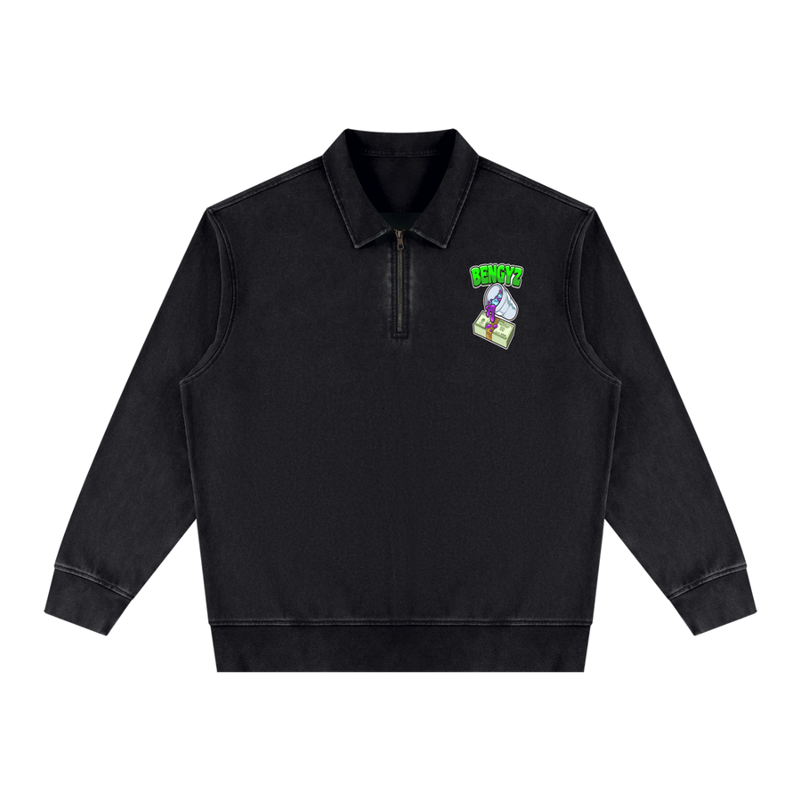 BENGYZ Unisex Vintage Wash Quarter-Zip Sweatshirt