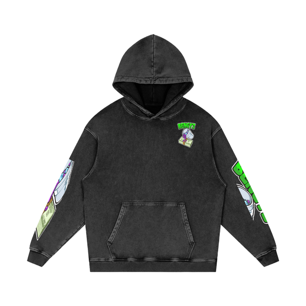 BENGYZ Snow Washed Loose Cotton Hoodie